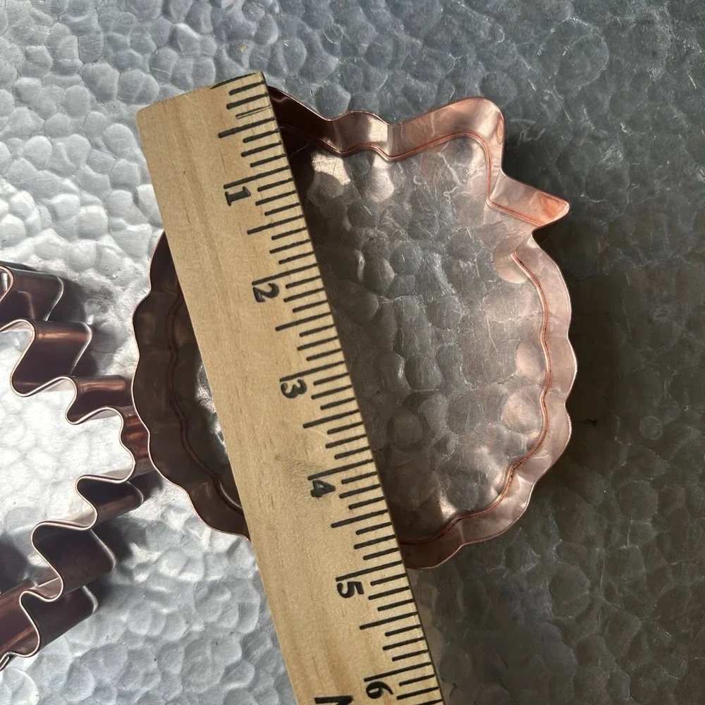 Braman Christmas Wreath and Snowflake Solid Copper Metal Cookie Cutters Lot Of 2